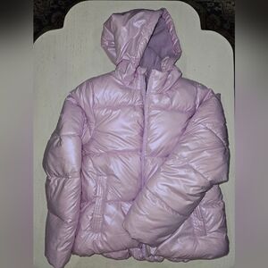 Swiss Tech Girls purple lavender Winter Zip Puffer Jacket with Hood Size M 7/8